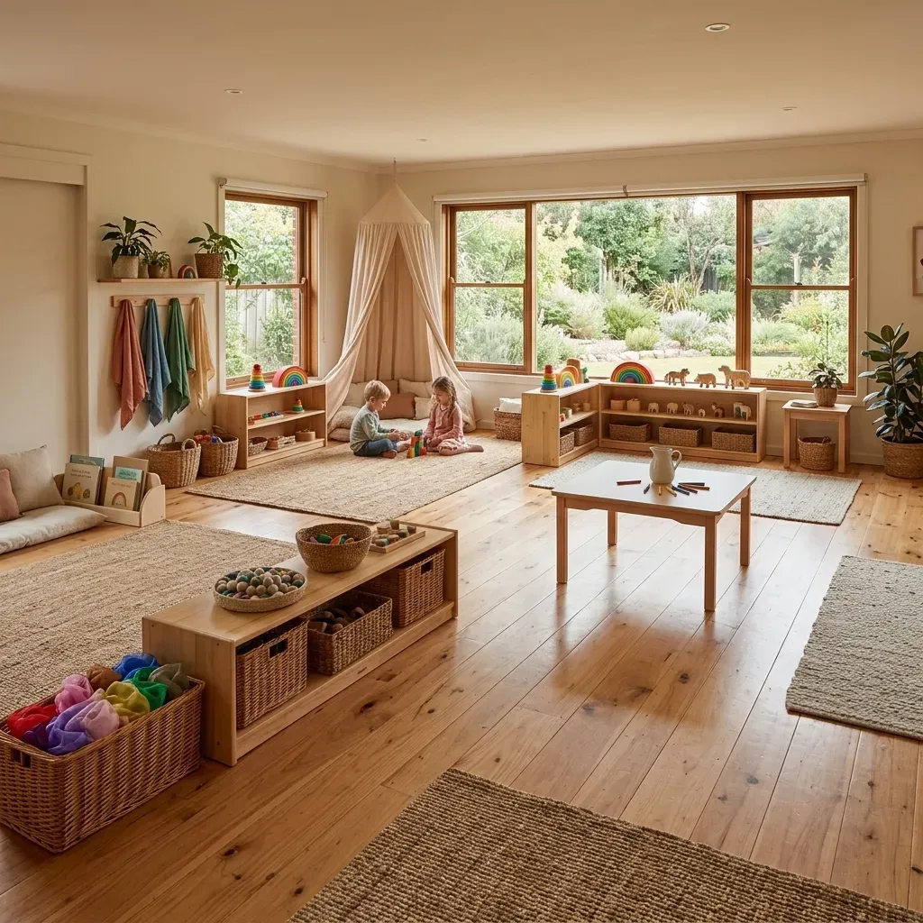 Mediu Waldorf cu materiale naturale