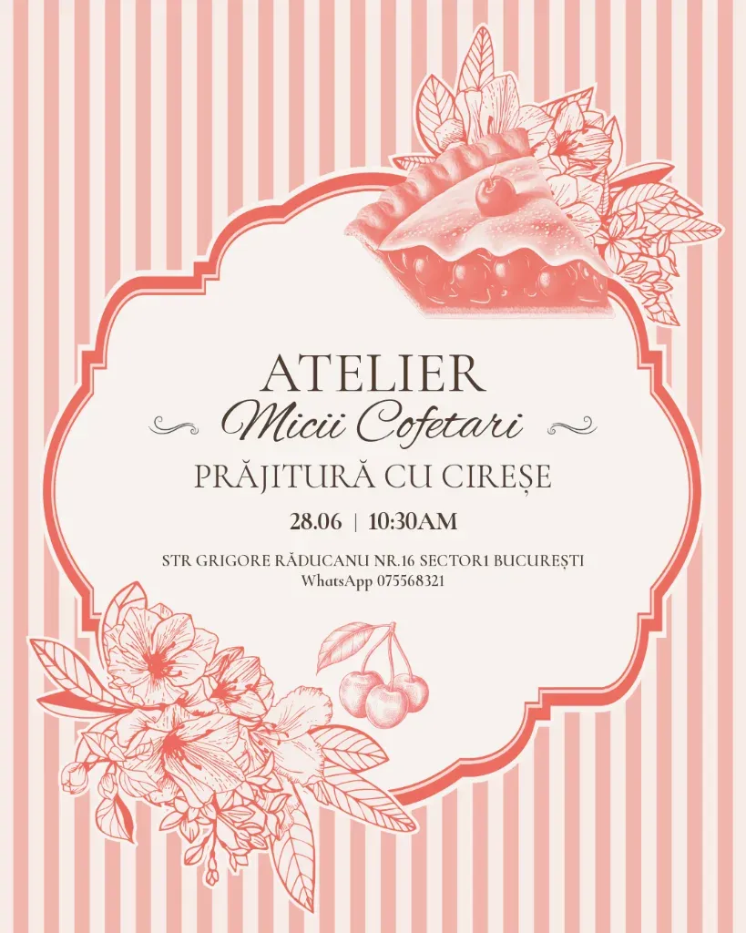 Atelierul Micii Cofetari – Prăjitură cu cireșe