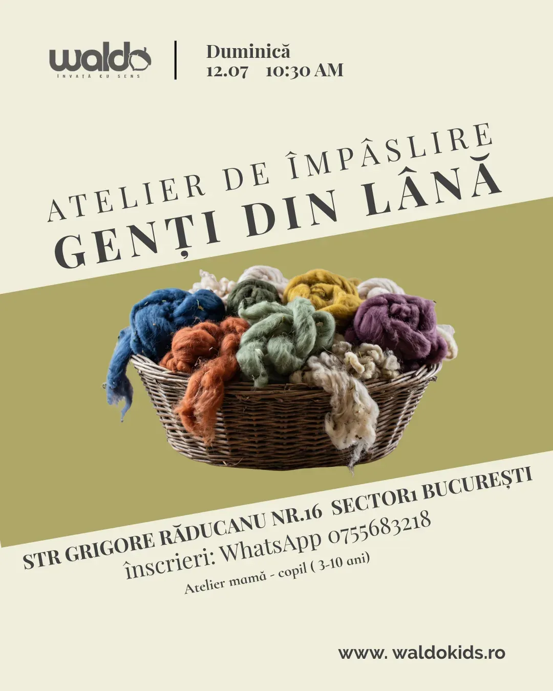 Atelier de împâslire: Genți din lână