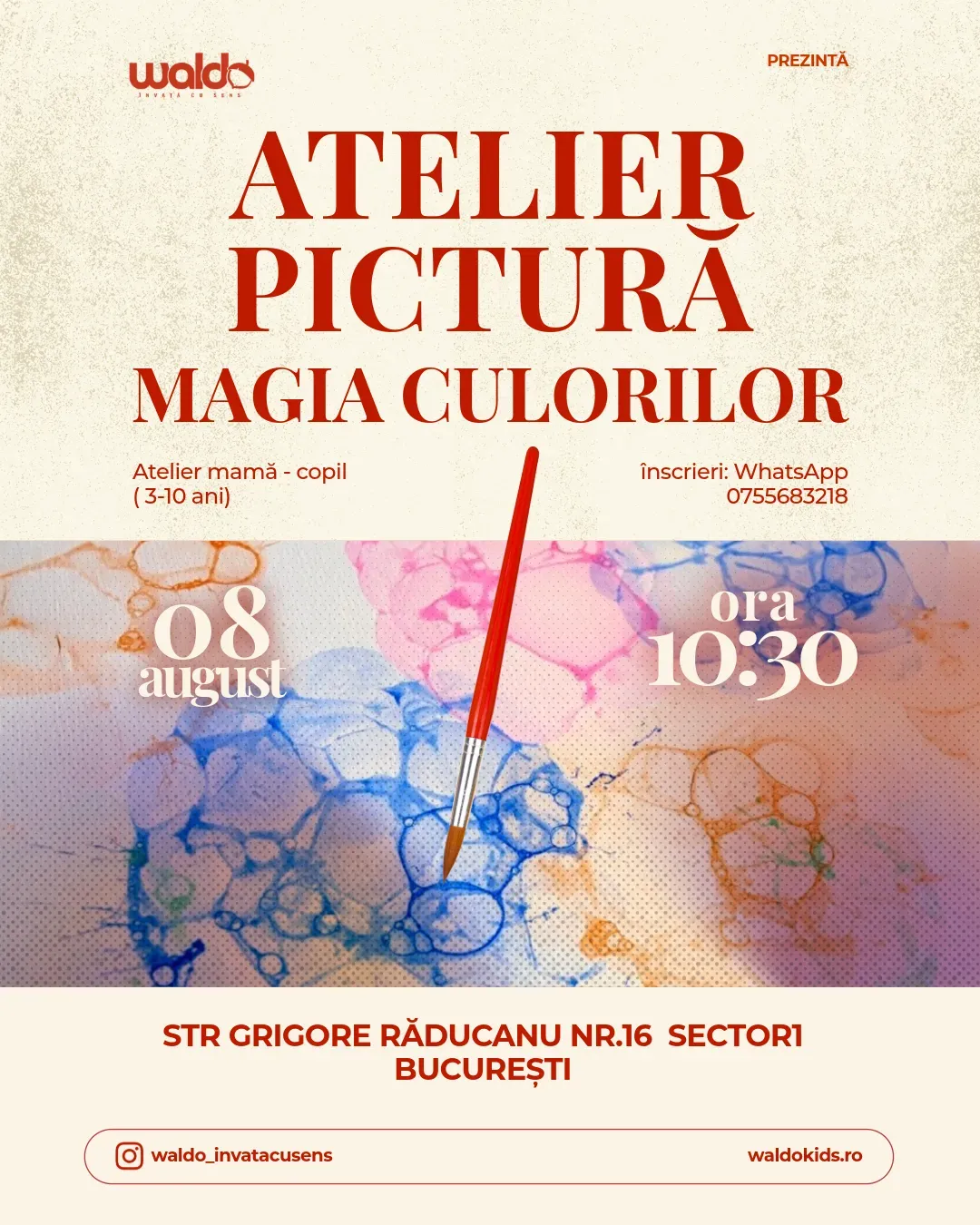 Atelier de pictură: Magia culorilor (mamă–copil)