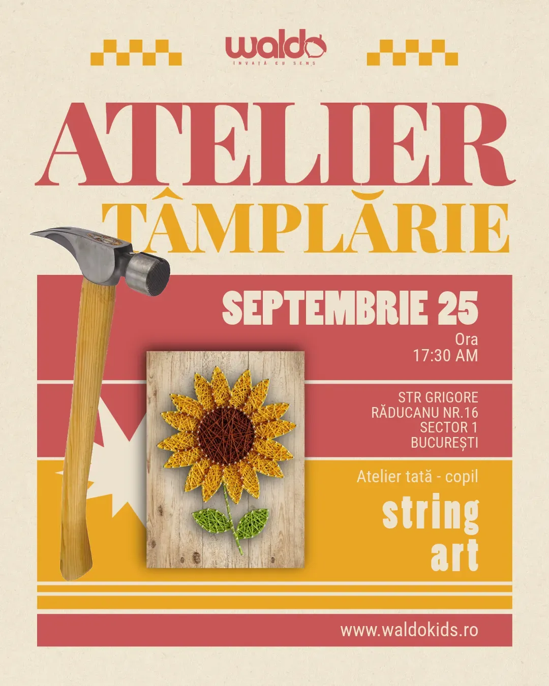 Atelier – Micii Tâmplari: Tablou String Art (tată–copil)
