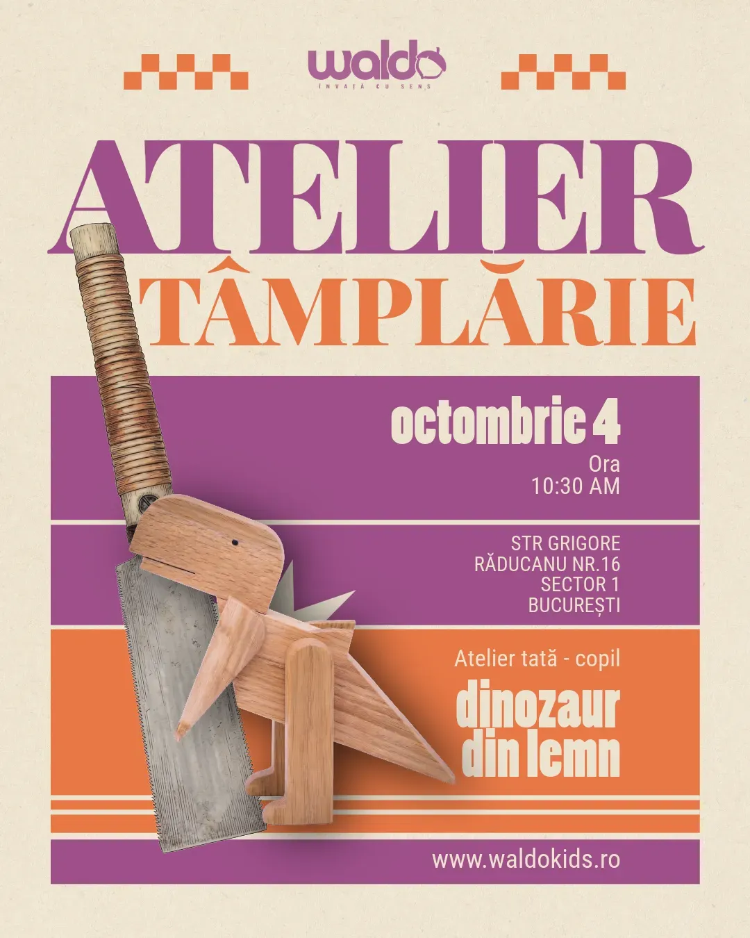 Atelier de tâmplărie – Micii Tâmplari (Dinozaur din lemn)